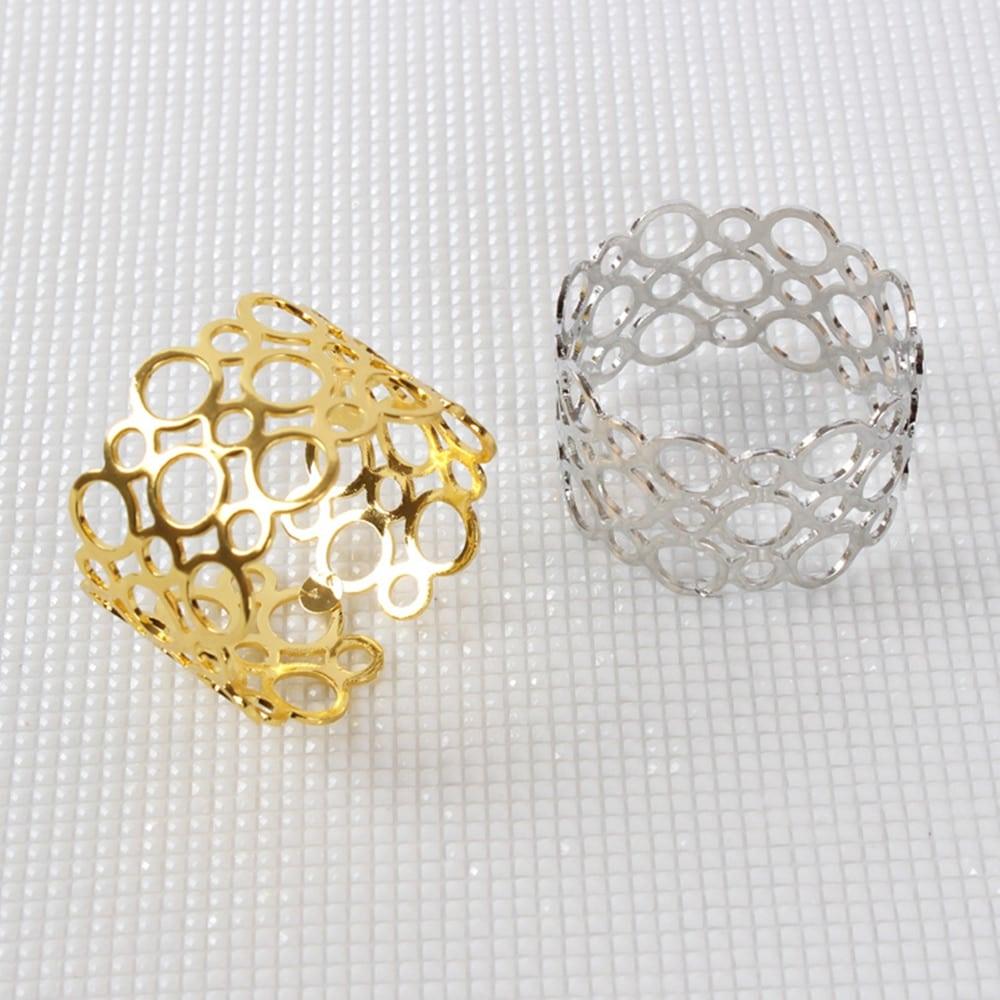 12 Round Napkin Rings in Gold and Silver - Trendha
