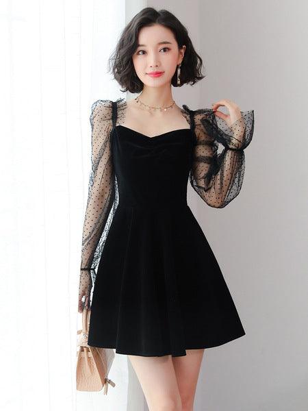 New style dress lace puff sleeves - Trendha