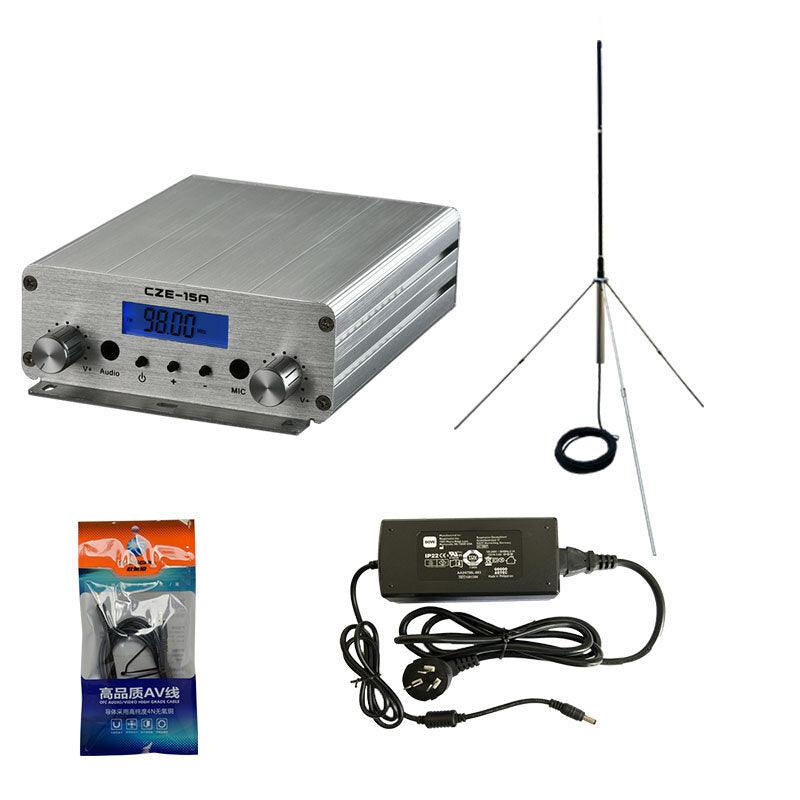 CZERF CZH-15A CZE-15A FU-15A 15W FM Stereo PLL Broadcast Transmitter FM Exciter 88Mhz - 108Mhz + GP 1/4 Wave Antenna + PowerSource - Trendha