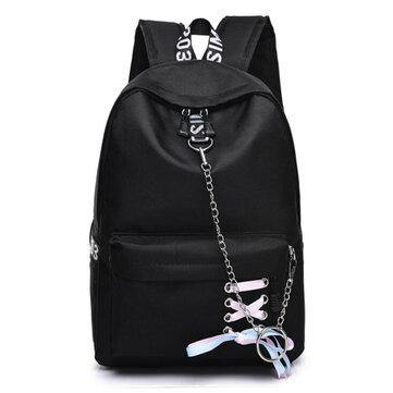 17L Outdoor Travel Backpack Waterproof Nylon School Rucksack Girls Women Bag With Headphone Jack - Trendha