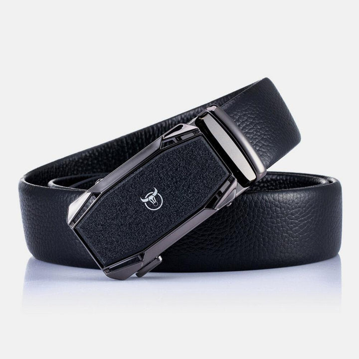 BULLCAPTAIN Genuine Leather First Layer Leather Business Casual Automatic Buckle Belt Leather Belt For Men - Trendha