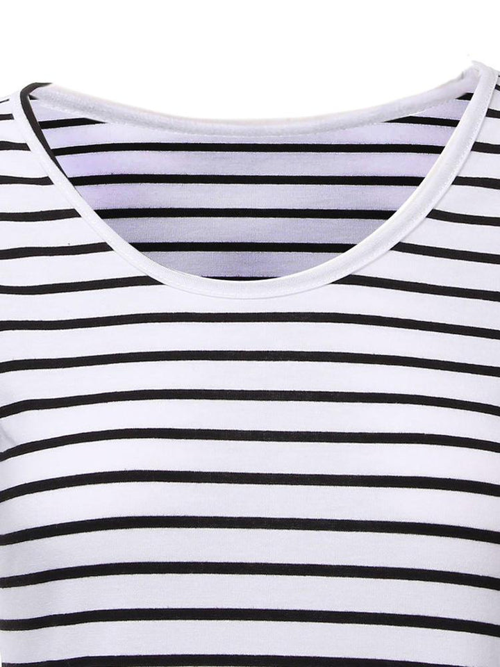 Fashion Women Stripe Short Sleeve T-shirt Dress - Trendha