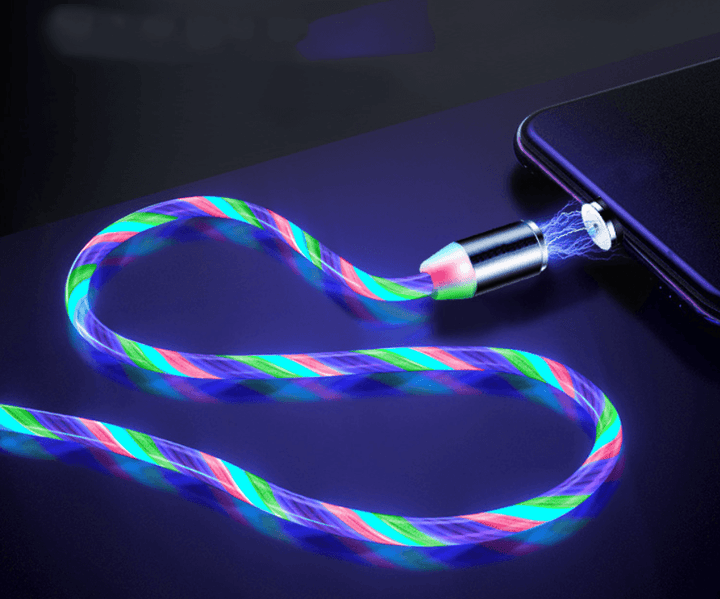 Compatible with Apple, Flowing Ligh Magnetic Streamer Data Line Cable for Iphone Android Typec - Trendha