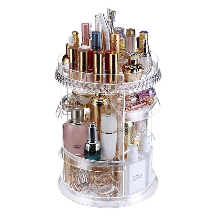 360 Rotating Adjustable Makeup Organizer Cosmetic Storage Lipstick Acrylic Stand - Trendha