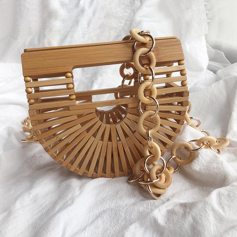 Mini Openwork Basket-Style Handbag