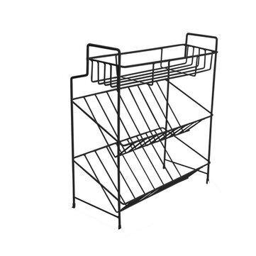 2/3 Layers Shelf Kitchen Utensils Storage Iron Spice Rack Storage Stand Home Organizer Kitchen Shelf-Black - Trendha