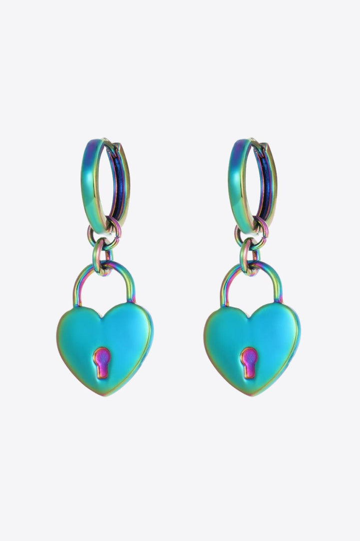 Multicolored Heart Drop Earrings - Trendha