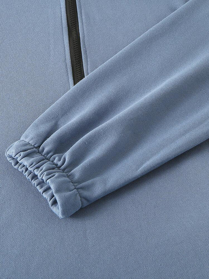 Mens Cotton Solid Color Half Zipper Raglan Sleeves Design Henley Shirts With Pocket - Trendha
