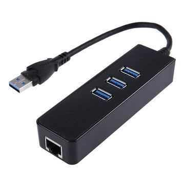 USB 3.0 to 3 Port USB 3.0 Hub Adapter 10GBit/s Gigabit Ethernet for Laptop PC - Trendha