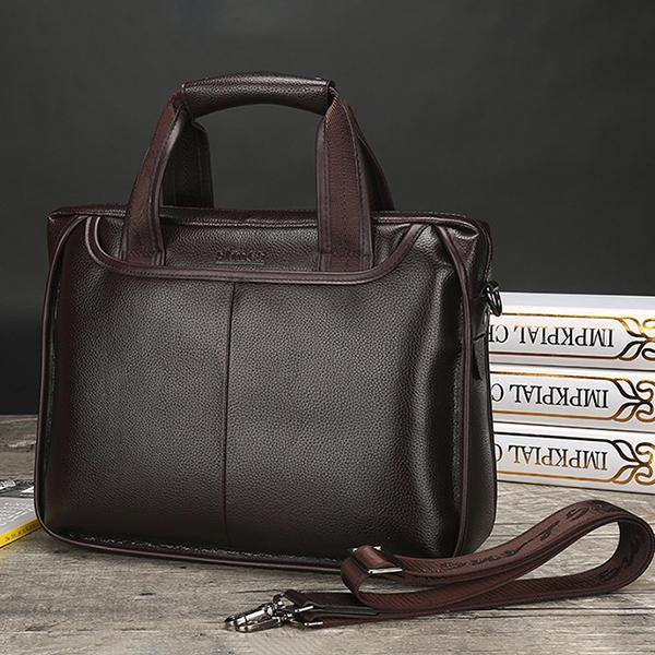 Men Faux Leather Business Handbag Laptop Bags Briefcase Shoulder Bag - Trendha