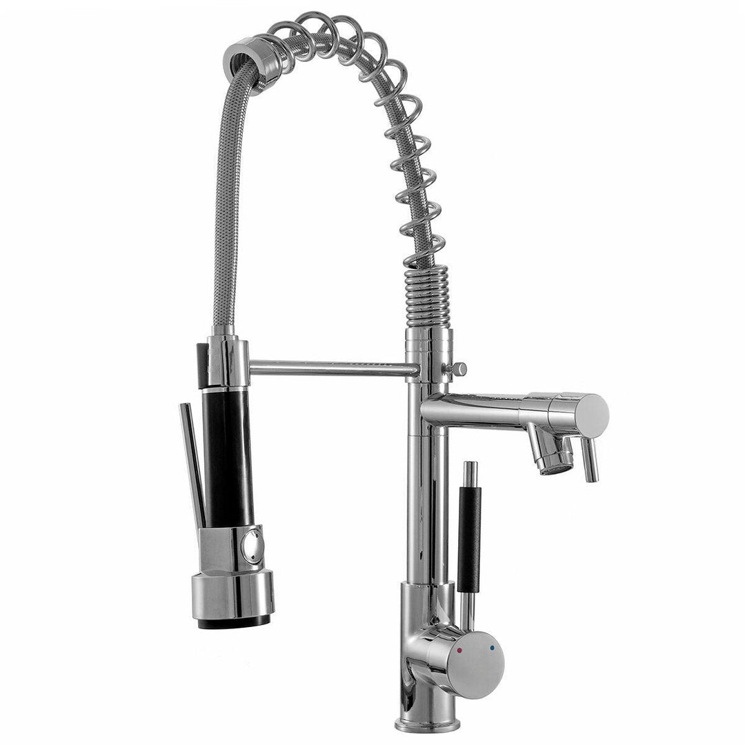 Kitchen Sink Mixer Faucet Pull Out Sparyer Tap 360 Degree Rotation Single Handle Chrome Brass Brushed Tap Collapsible - Trendha