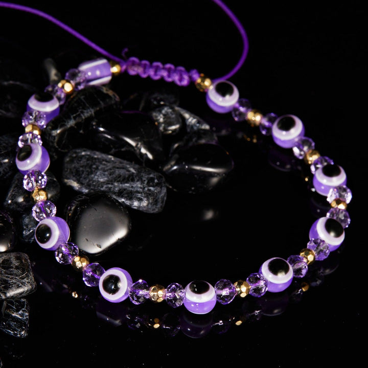 Eye Crystal Bead Pull Adjustable Bracelet - Trendha