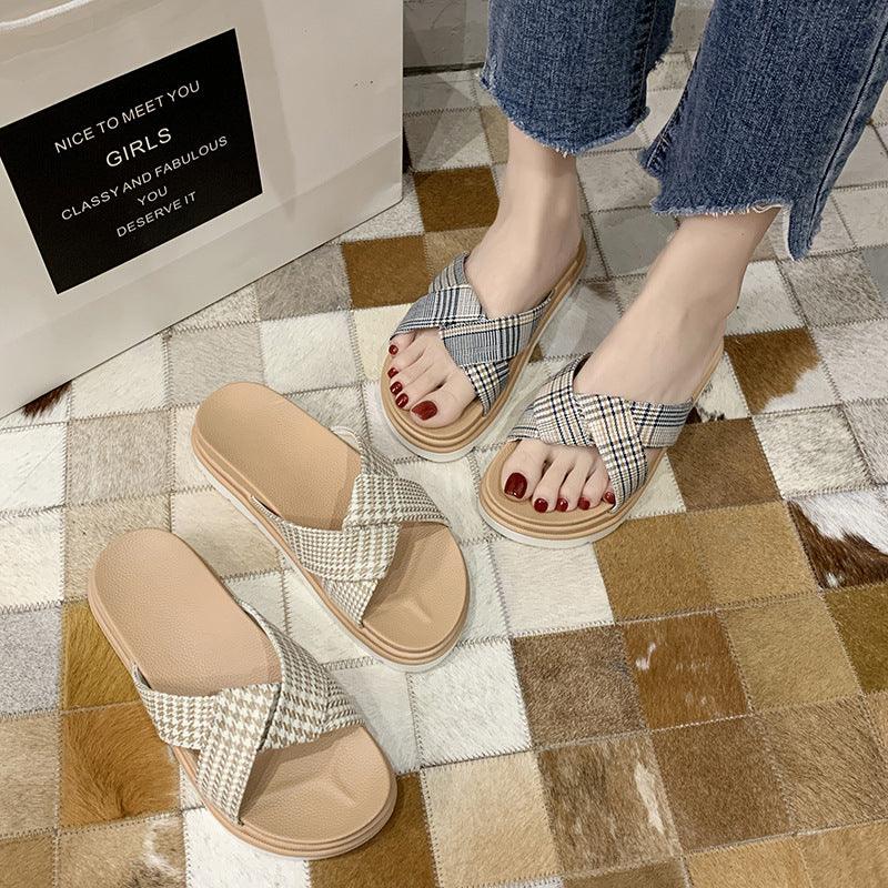 Bow-Detail Platform Slip-On Sandals