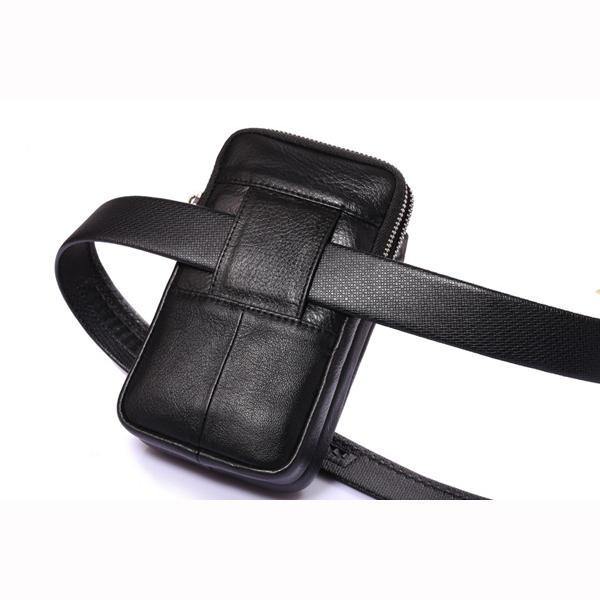 Genuine Leather Multi-function Fanny Waist Bag Belt Bum Pouch Phone Bag Coin Purse For Men - Trendha
