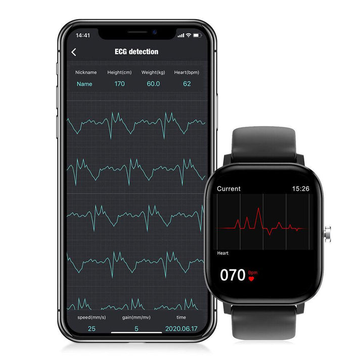 [bluetooth Call]DT NO.1 DT36 1.75 inch 420*485px 326PPI HD Screen ECG Heart Rate Blood Pressure SpO2 Monitor Calculator Music Camera Control Smart Watch - Trendha