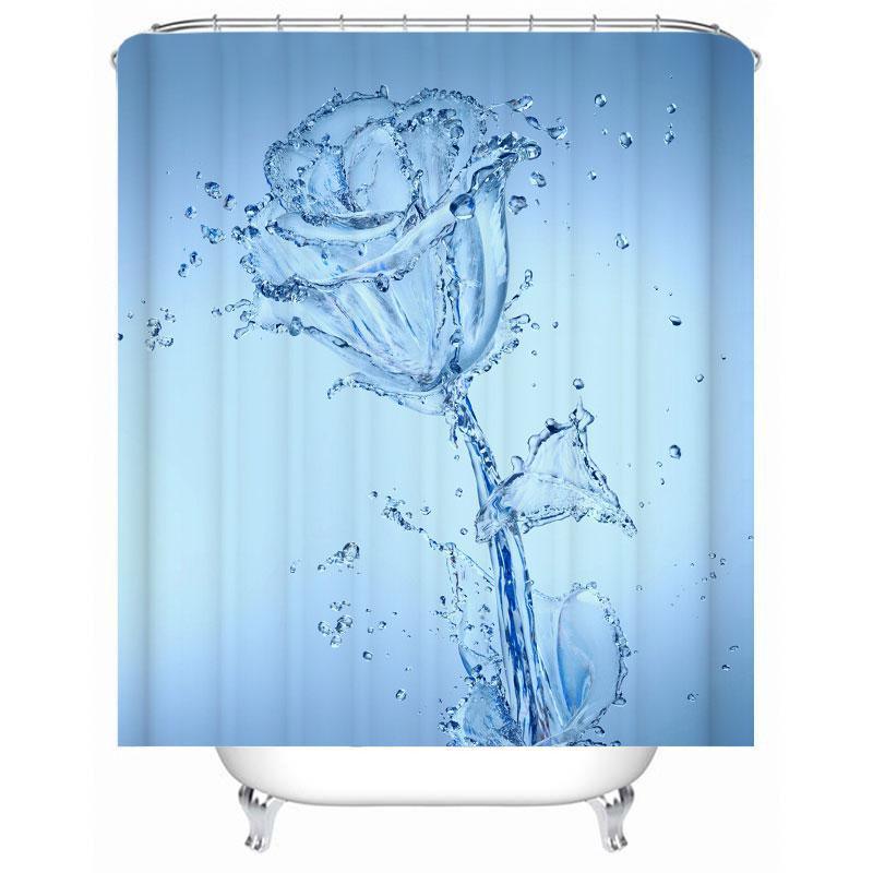 3D Printing Romantic Water Flower Waterproof Bathroom Shower Curtain Toilet Cover Mat Non-Slip Floor Mat Rug Bathroom Set - Trendha