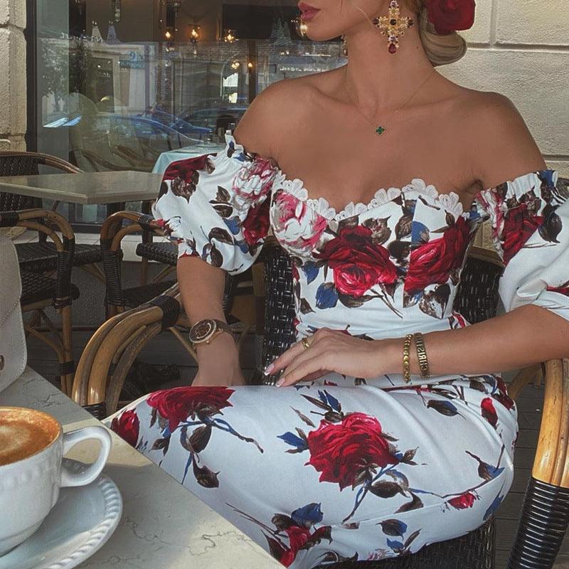 Printed sexy lace dress - Trendha