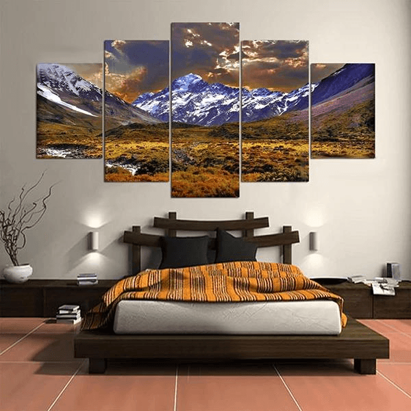 5 Cascade Lateau And Dusk Canvas Wall Painting Picture Home Decoration Without Frame Including Ins - Trendha