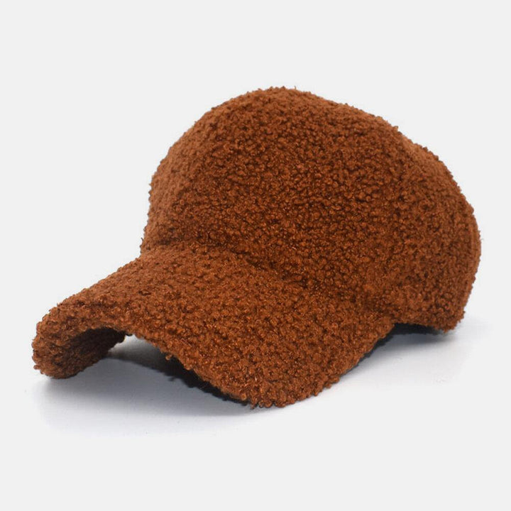 Women Lamb Hair Warm WInter Outdoor Sunvisor Casual Couple Hat Baseball Hat - Trendha
