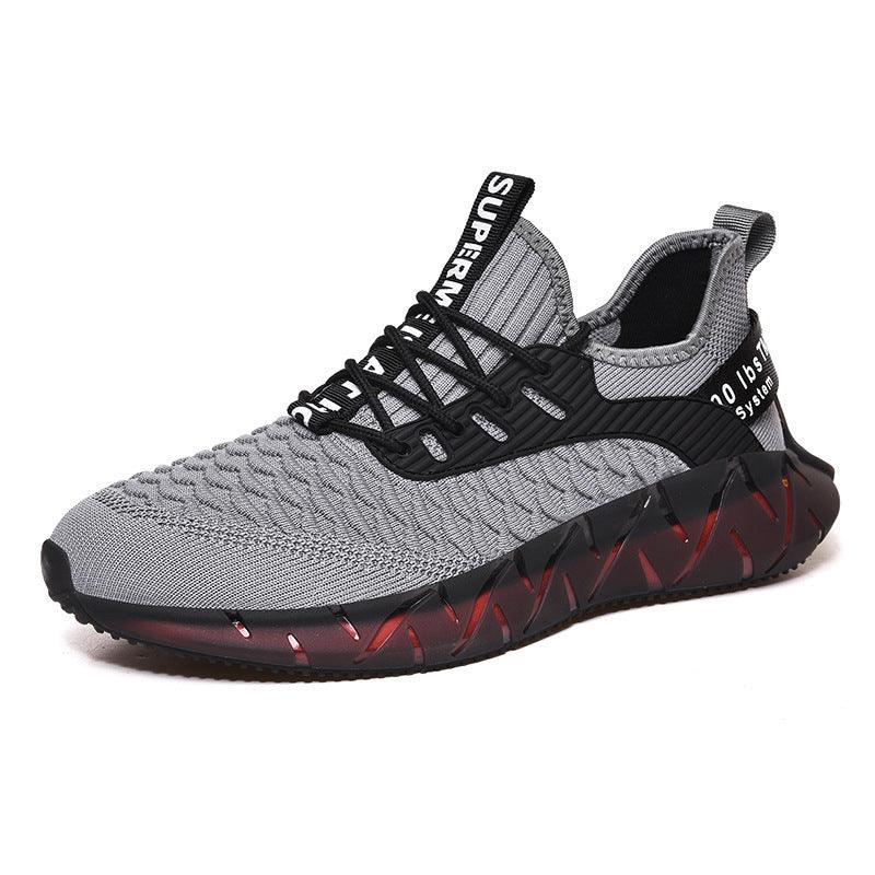 Men's Large Size Flying Woven Sports Running Shoes - Trendha