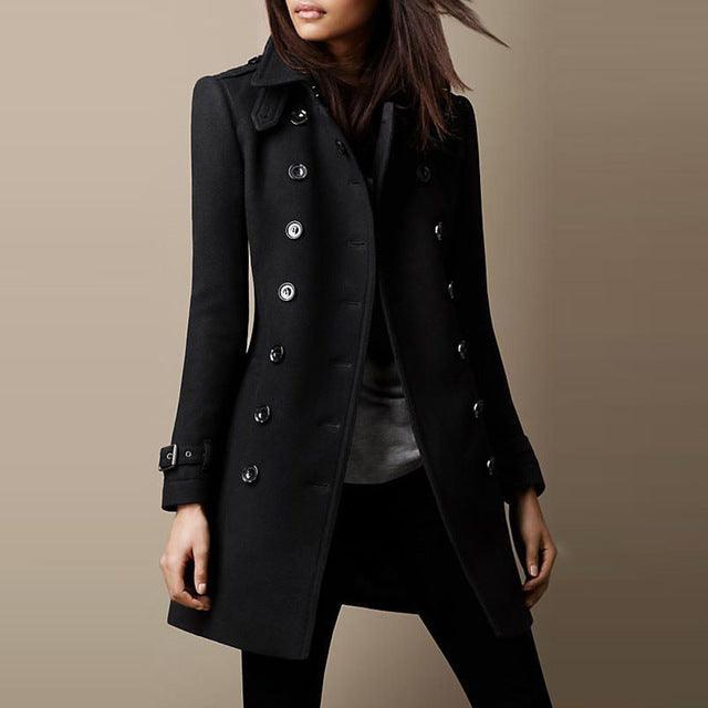 Ladies' Spring Long Wool Trench Coat Jacket: Stylish and Comfortable - Trendha