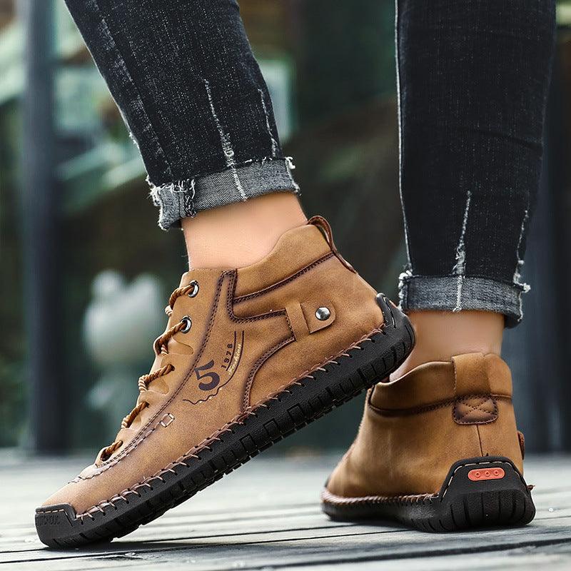 Casual Hand-Stitched Shoes Low-Top Tooling Shoes Martin Shoes - Trendha