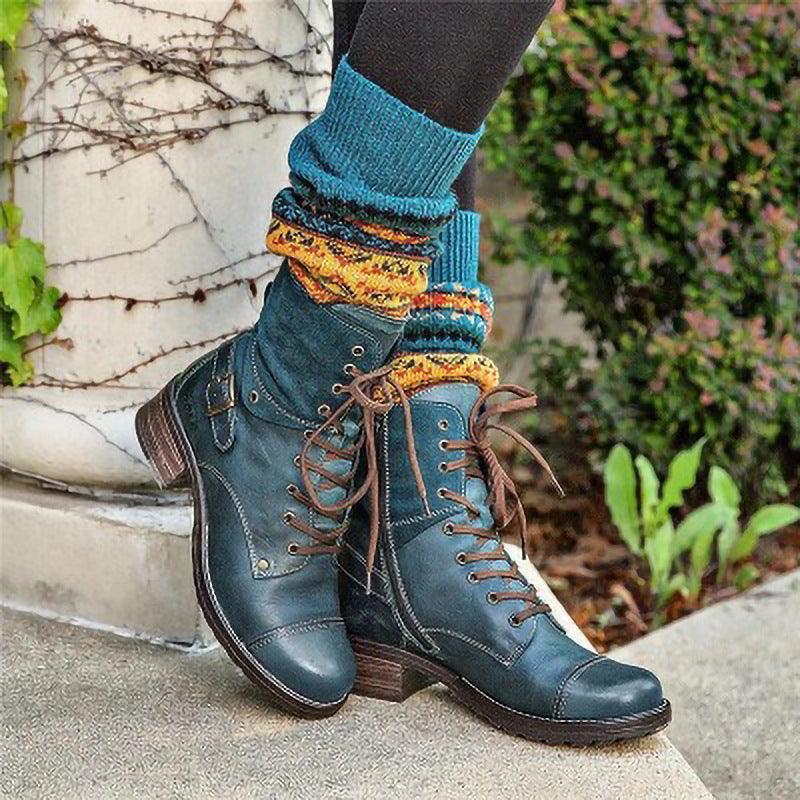 Martin boots with belt buckle - Trendha