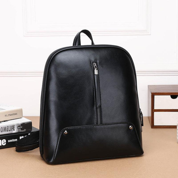 Fashion Oil Wax Leather Women's Backpack - Trendha