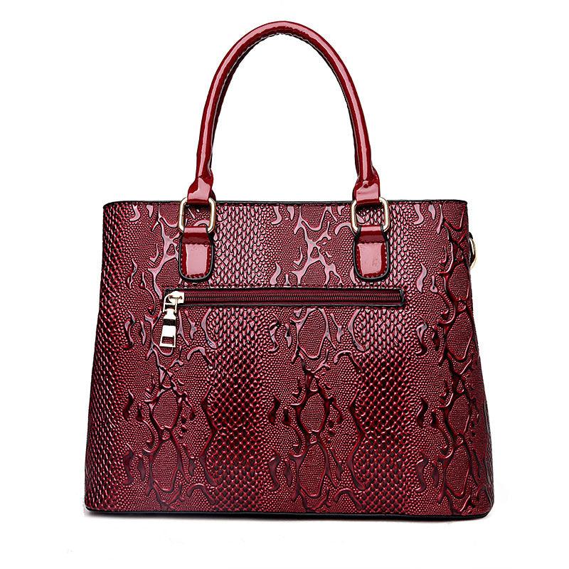 Ladies Handbag In Patent Leather Snake Print - Trendha