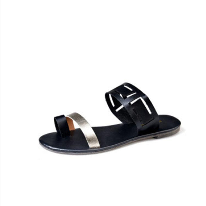 Hollow Set-toe Flat Sandals And Slippers - Trendha