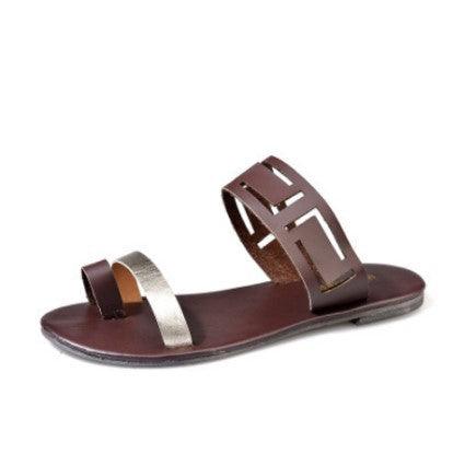 Hollow Set-toe Flat Sandals And Slippers - Trendha