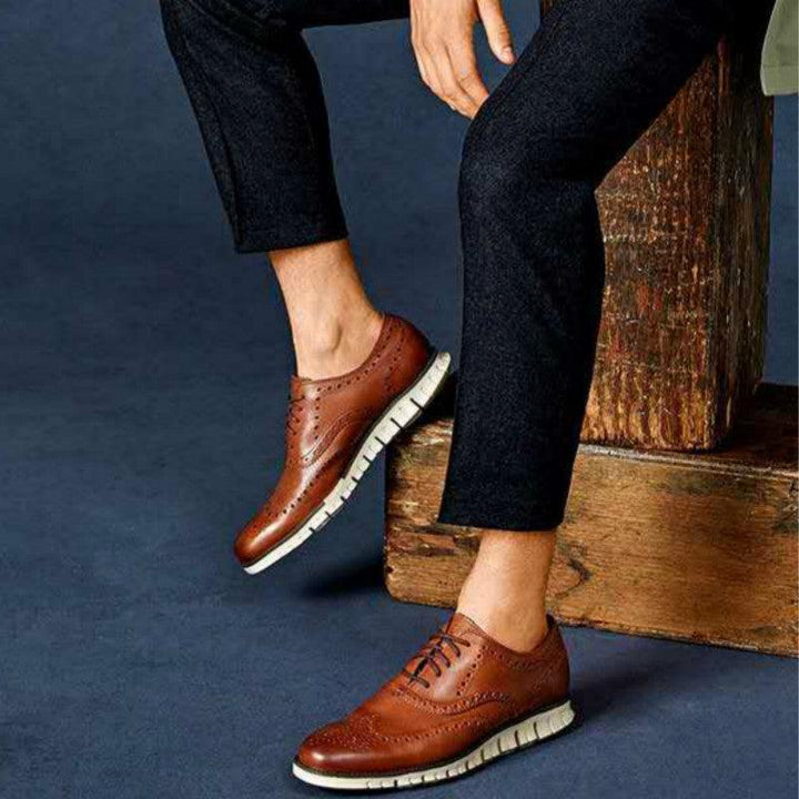 Leather Shoes Men's Autumn Business Shoes Men's Thick-soled Men's Shoes Large Size Casual Shoes - Trendha