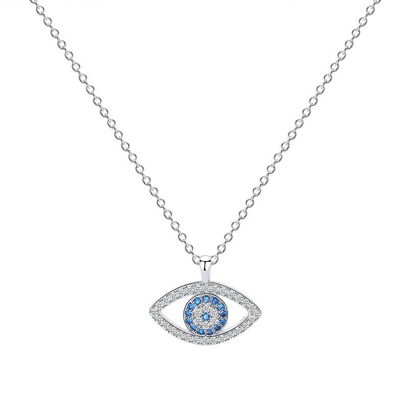 s925 Sterling Silver Jewelry European and American Atmospheric Demon Eye Necklace Eye Pendant - Trendha