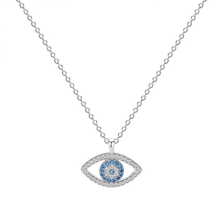 s925 Sterling Silver Jewelry European and American Atmospheric Demon Eye Necklace Eye Pendant - Trendha