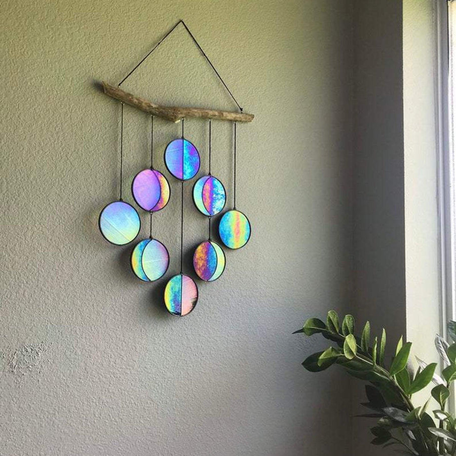 Hanging Ornaments Garland-Decor Mirror Art-Rainbow-Moon-Phase Boho Home Chic - Trendha