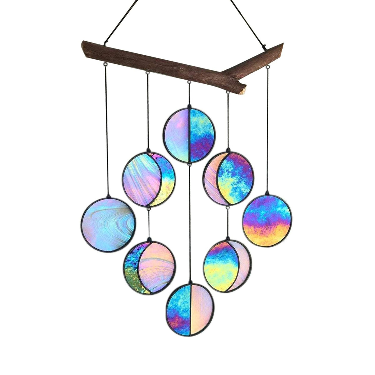 Hanging Ornaments Garland-Decor Mirror Art-Rainbow-Moon-Phase Boho Home Chic - Trendha