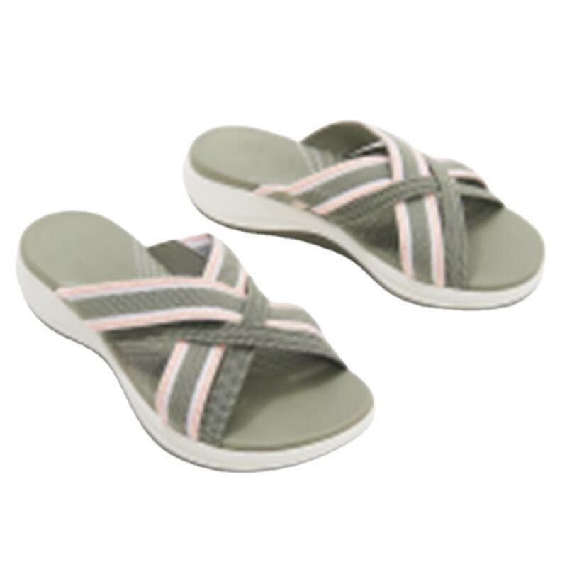 Women's Plus Size Sandals New Soft-soled Thick-soled Wedges With Flying Woven Cross Sandals - Trendha