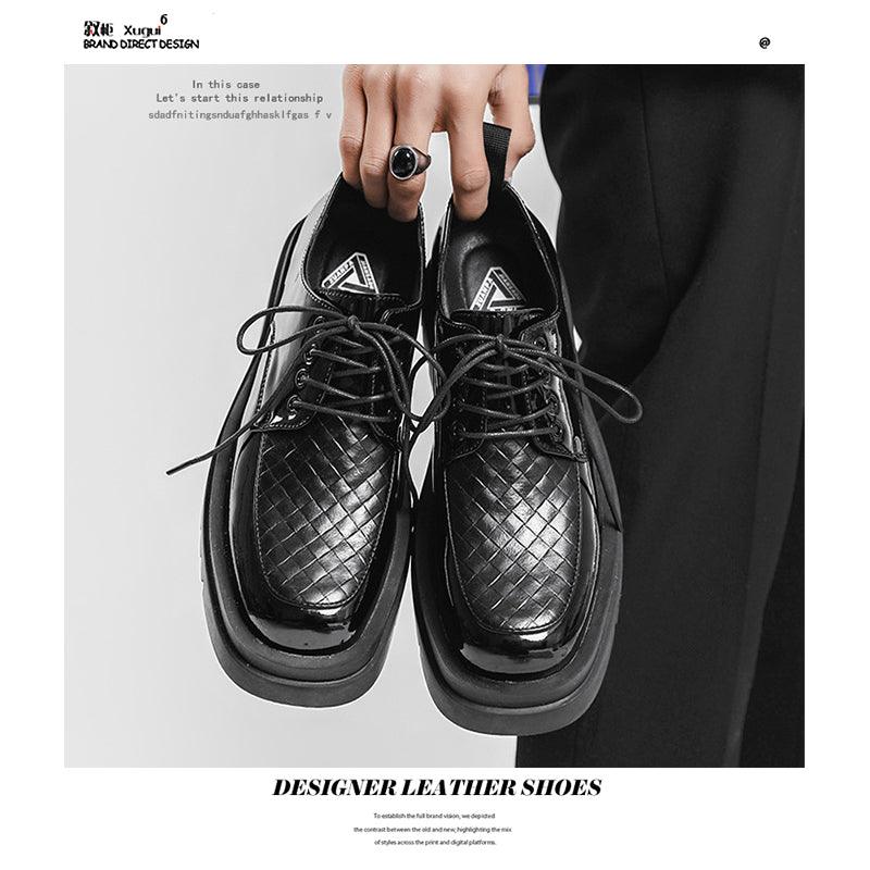 Japanese Leather Shoes Men'S Summer Retro Trend Wild Black Single Shoes Lace-Up Increased Casual Men'S Shoes British Loafers - Trendha