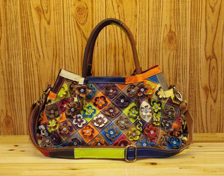Color Matching Portable Messenger Leather Handbag - Trendha