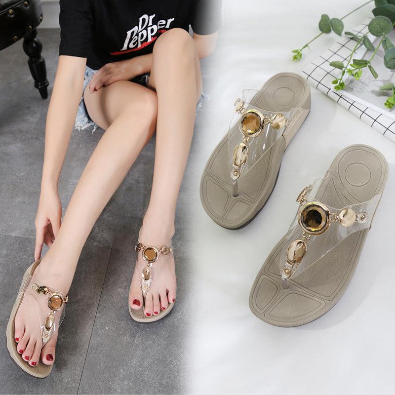 Trifle With Sandals And Slippers With Rhinestone Feet - Trendha