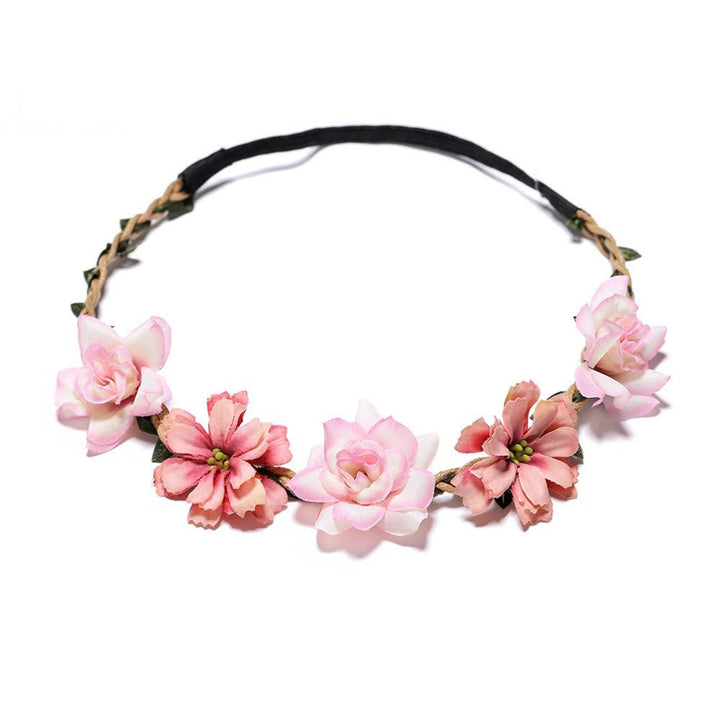 New Style Ladies And Girls Silk Cloth Flower Headband Small Gesanghua Rose Flower Headband - Trendha