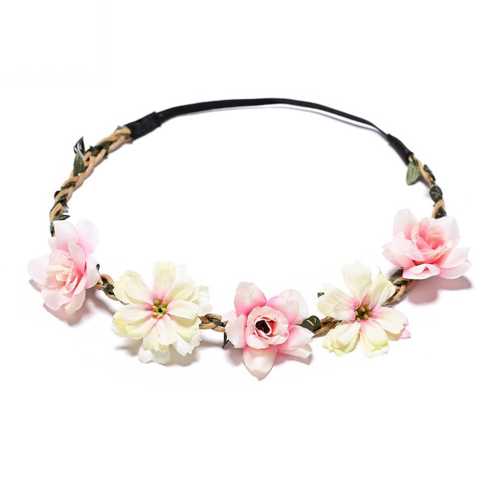 New Style Ladies And Girls Silk Cloth Flower Headband Small Gesanghua Rose Flower Headband - Trendha