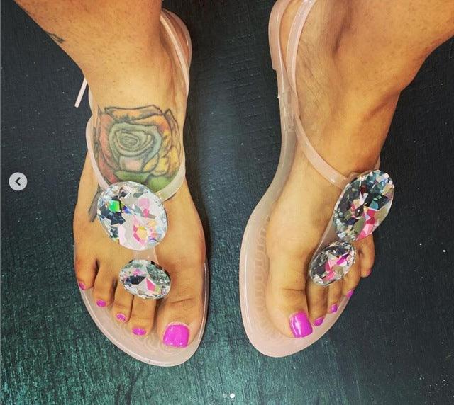 Lager Size Summer Sandal Women Explosion Diamond Jelly - Trendha