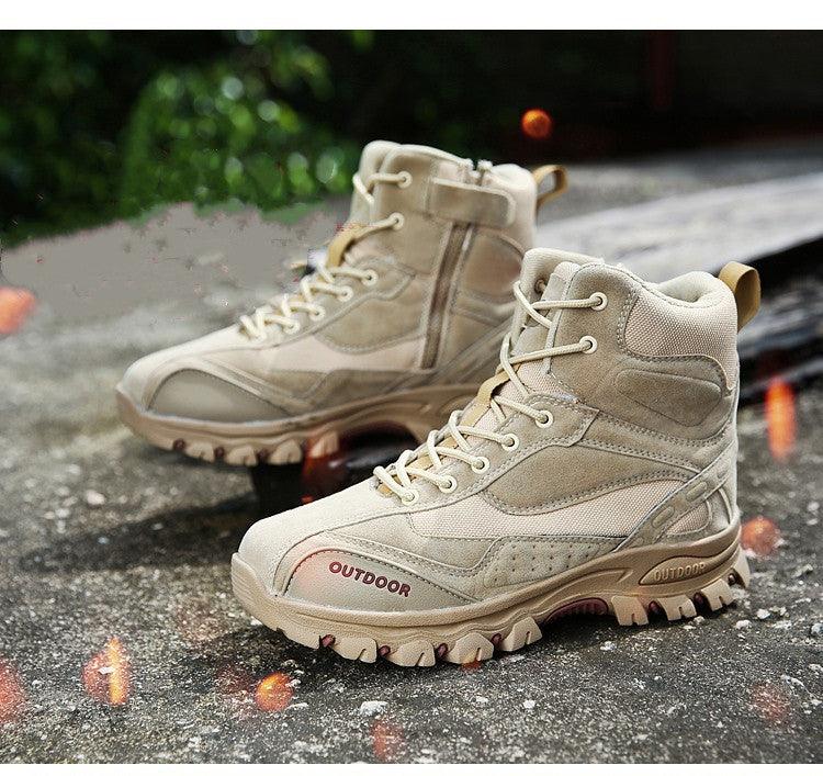 Mountaineering Work Shoes High-Top Lace-Up Mid-Tube Martin Boots - Trendha