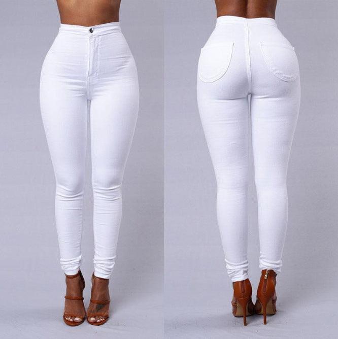 Aliexpress wish Amazon explosion Leggings thin waist stretch pencil pants tight candy colored jeans - Trendha