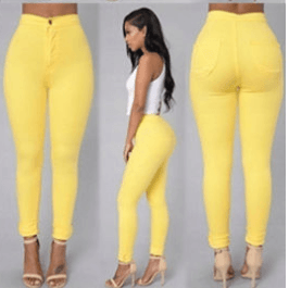Aliexpress wish Amazon explosion Leggings thin waist stretch pencil pants tight candy colored jeans - Trendha