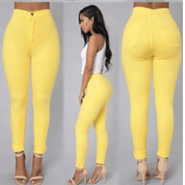 High-Waist Polyester-Cotton Pencil Trousers