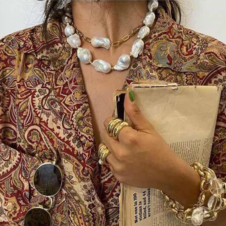 Irregular Pearl Necklace for Holiday Style - Trendha