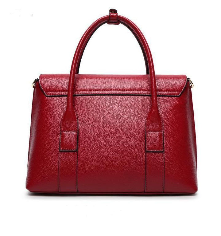 2021 European And American New Leather Handbags, Big Bags, Ladies All-match Handbags, First Layer Cowhide Single Shoulder Messenger Bag - Trendha