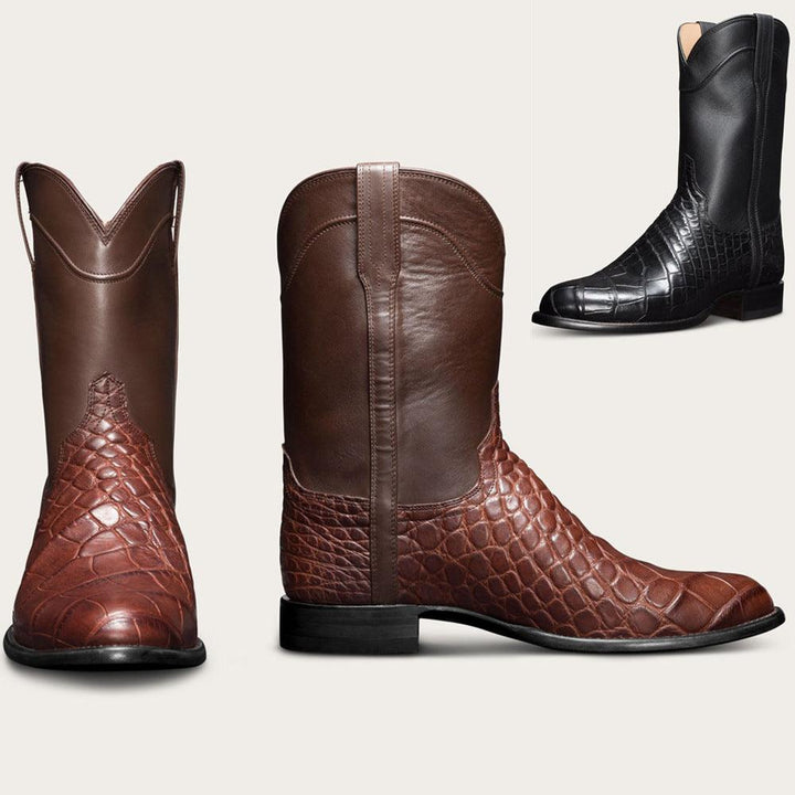 Men's Boots Pattern Western Cowboy Men's Shoes - Trendha